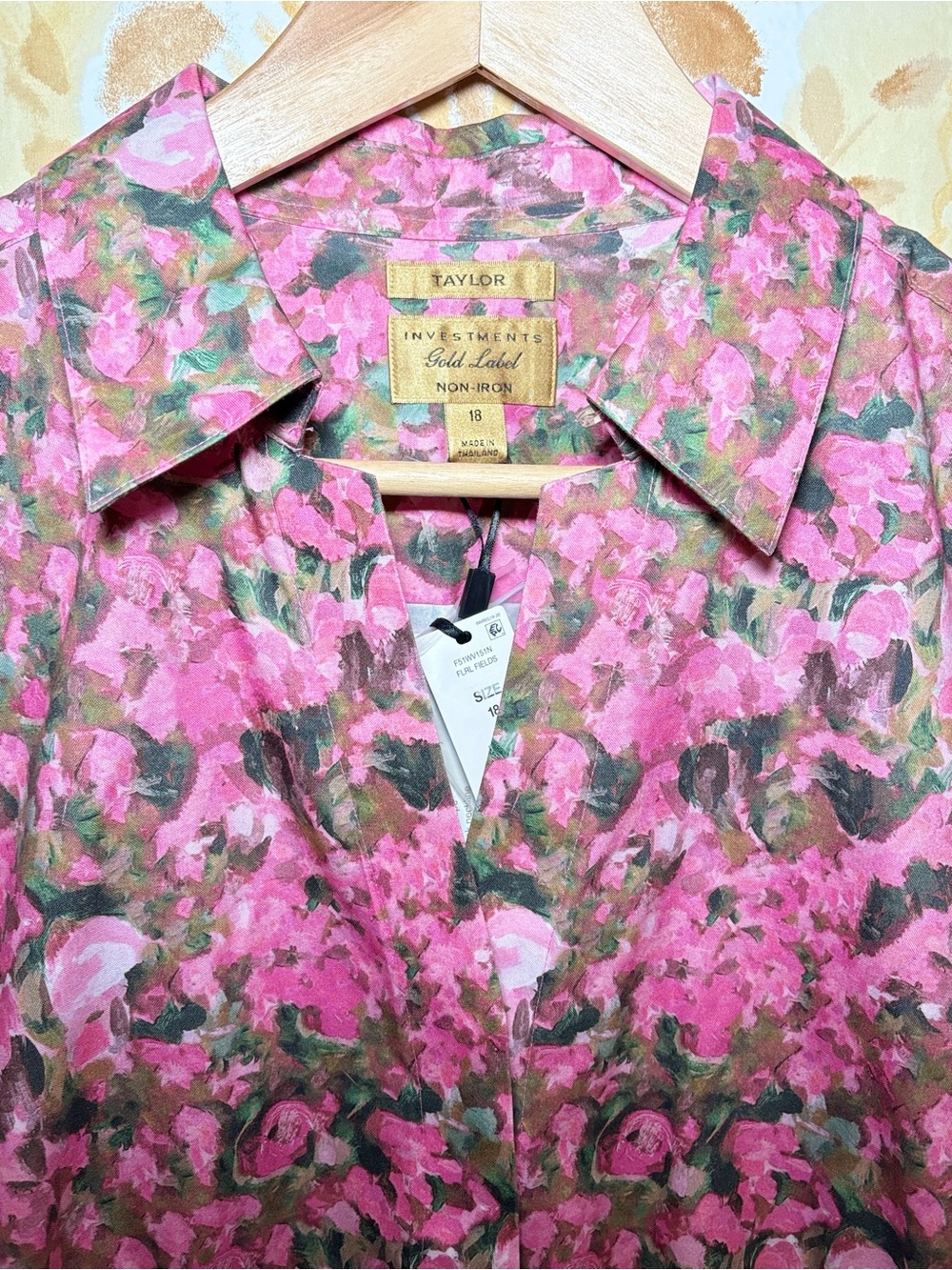 NWT Taylor & Sage Pink Floral Button Up Blouse | Anthropologie Cottagecore Top | - Picture 9 of 9